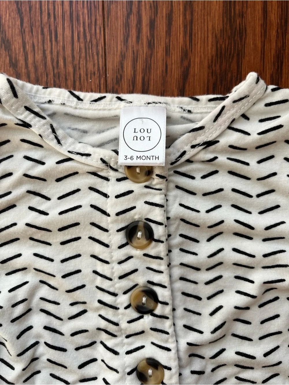 Lou Lou White and Black Patterned Pajama Set